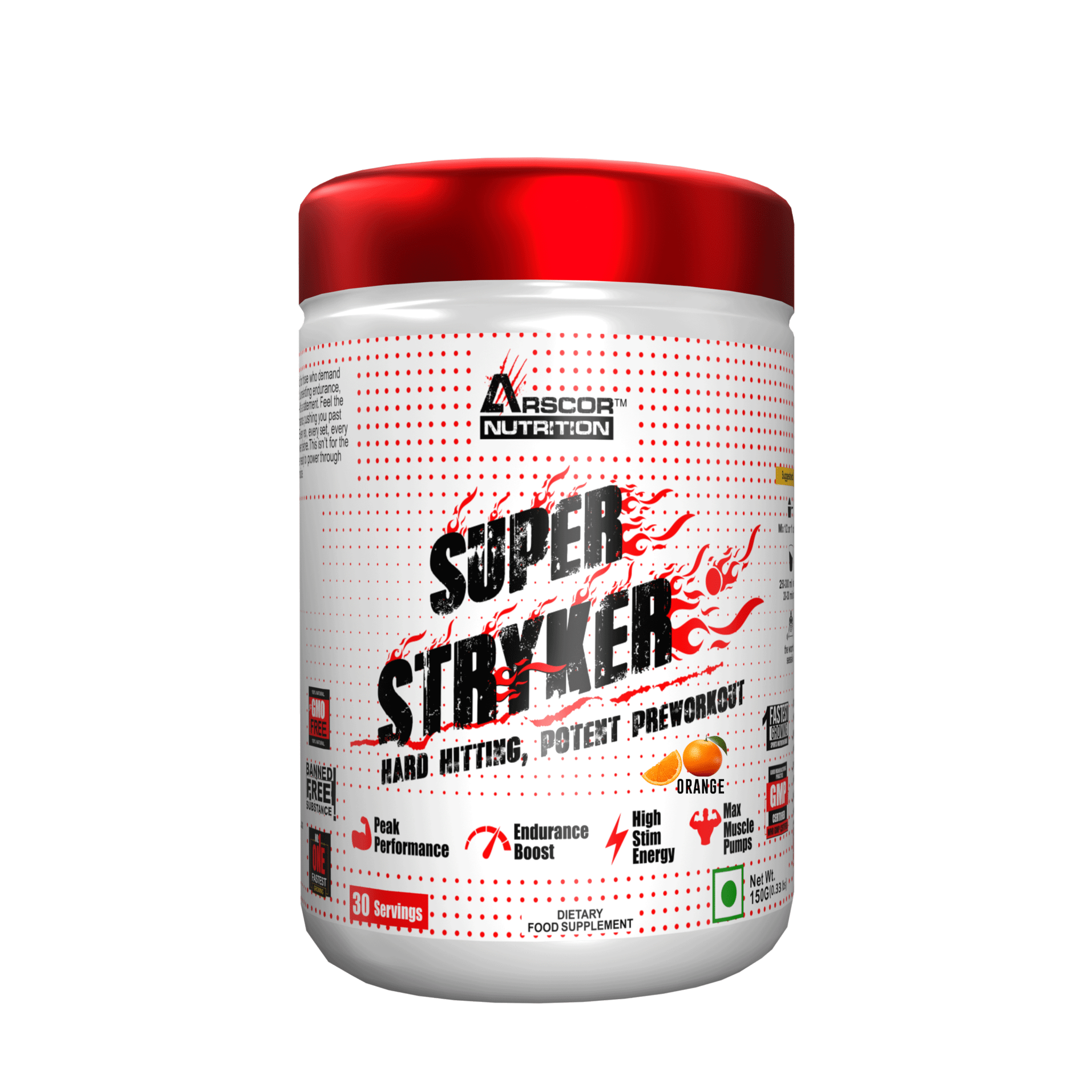 Arscor Super Stryker Pre Workout Powder for Intense Energy, Focus & Muscle Pumps - Arscor Nutrition -